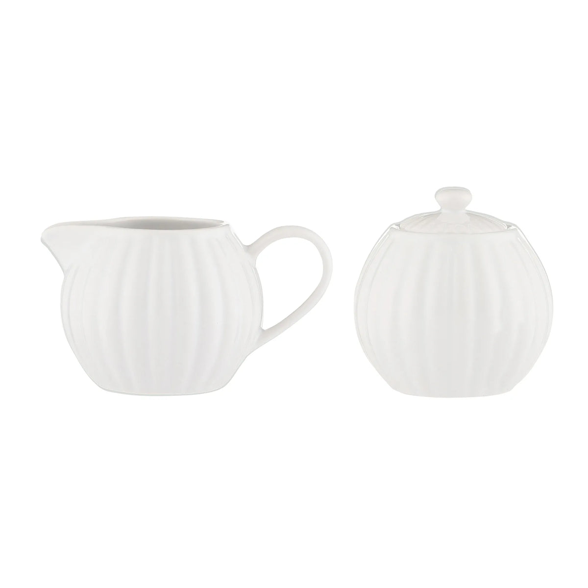 Milk Jug & Sugar Bowl White