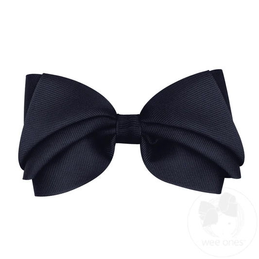Mini King Pleated Grosgrain Hair Bow