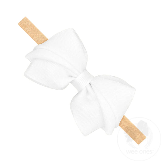Mini King Pleated Organza Grosgrain Underlay Bow on Baby Band