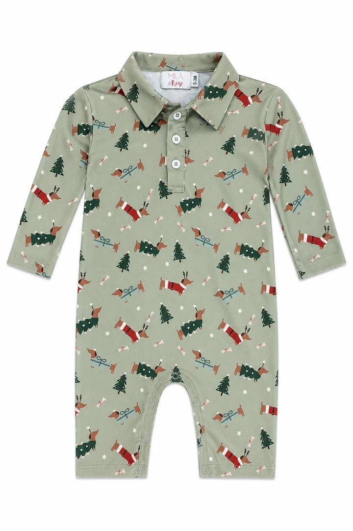 Dachshund Through the Snow L/S Polo One-Piece