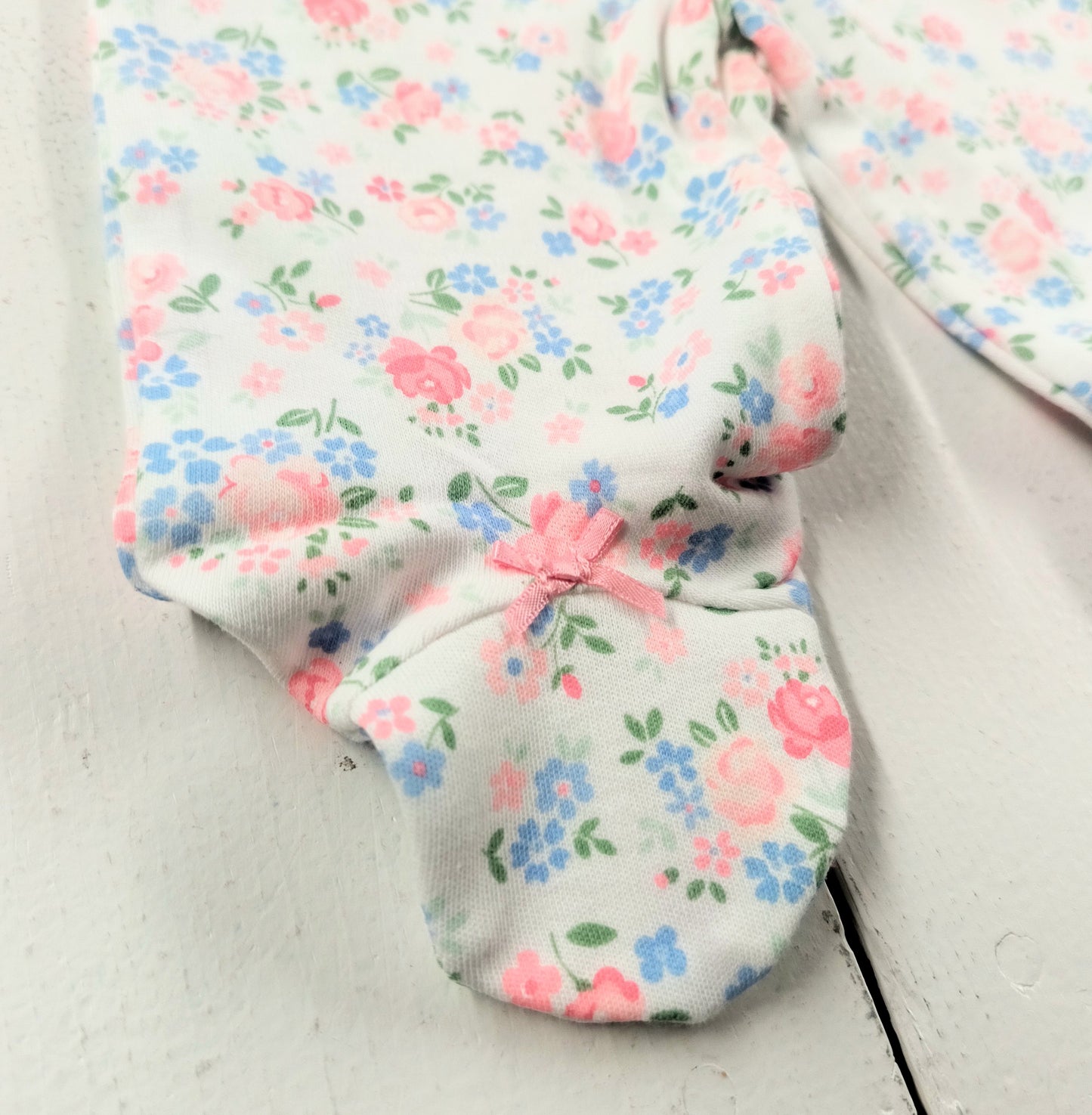 Floral Bow Shirt-Pants Set w/ Hat