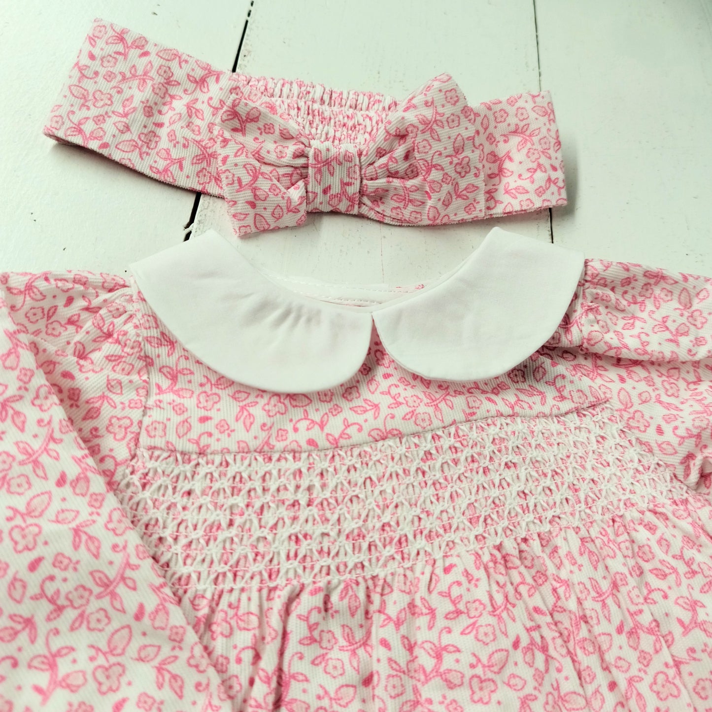 Pink Floral Onesie w/ Socks Set
