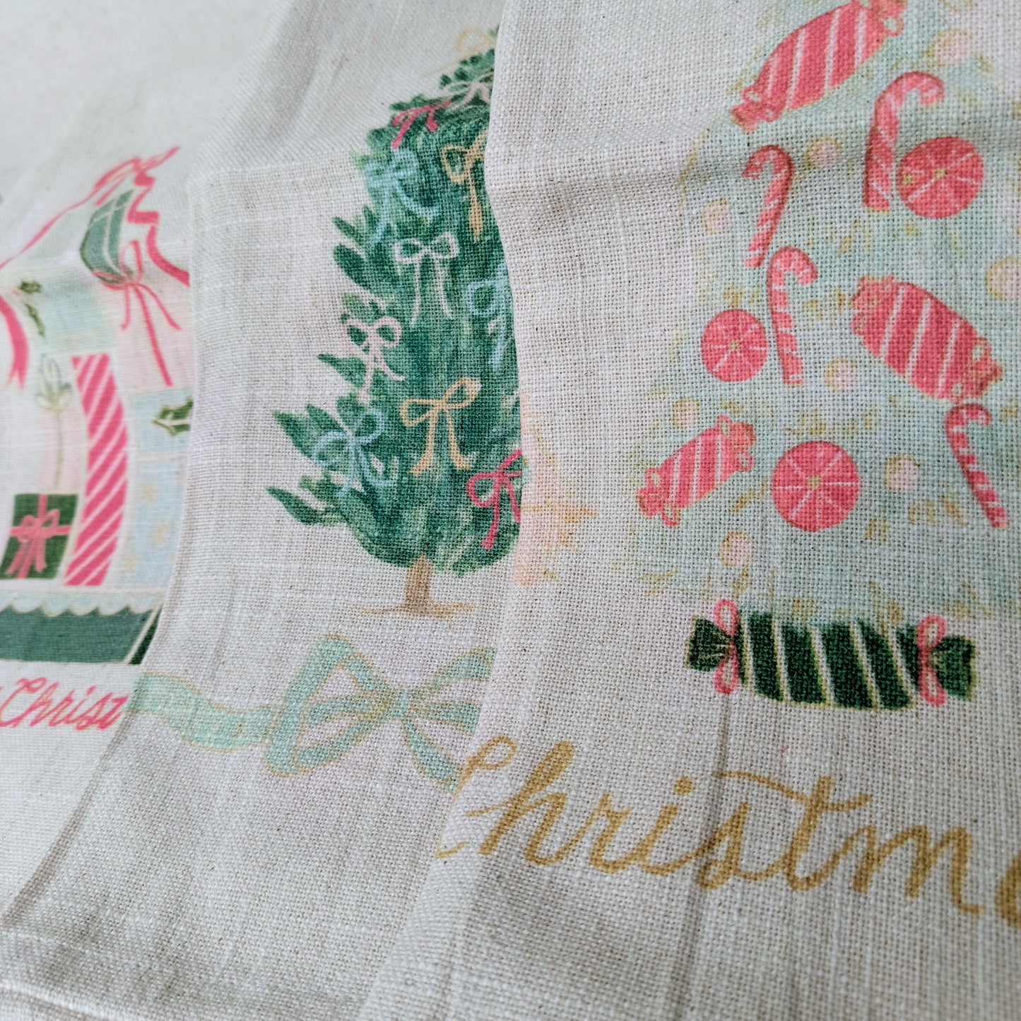 Cotton Printed Holiday Tea Towel