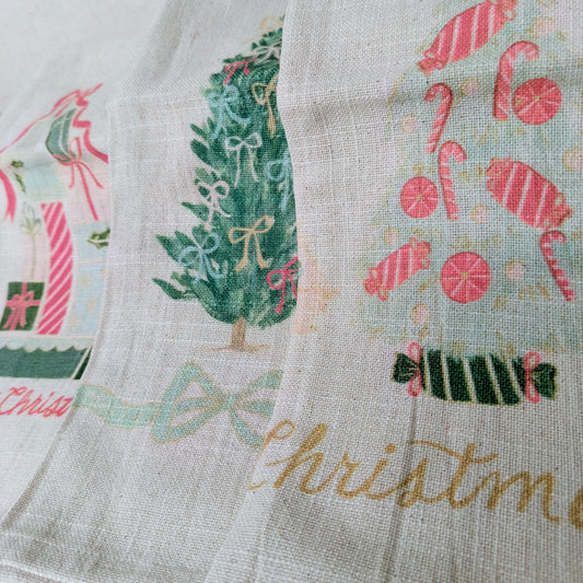Cotton Printed Holiday Tea Towel