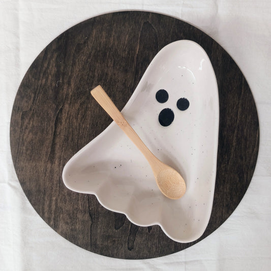 Ghost Shaped Bowl w/ Bamboo Spoon