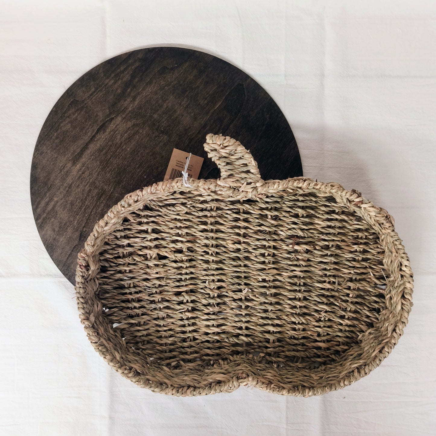 Handwoven Pumpkin Shaped Seagrass Basket