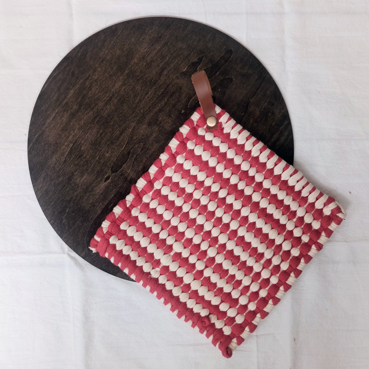 Red & Green Woven Cotton Pot Holder, Assorted