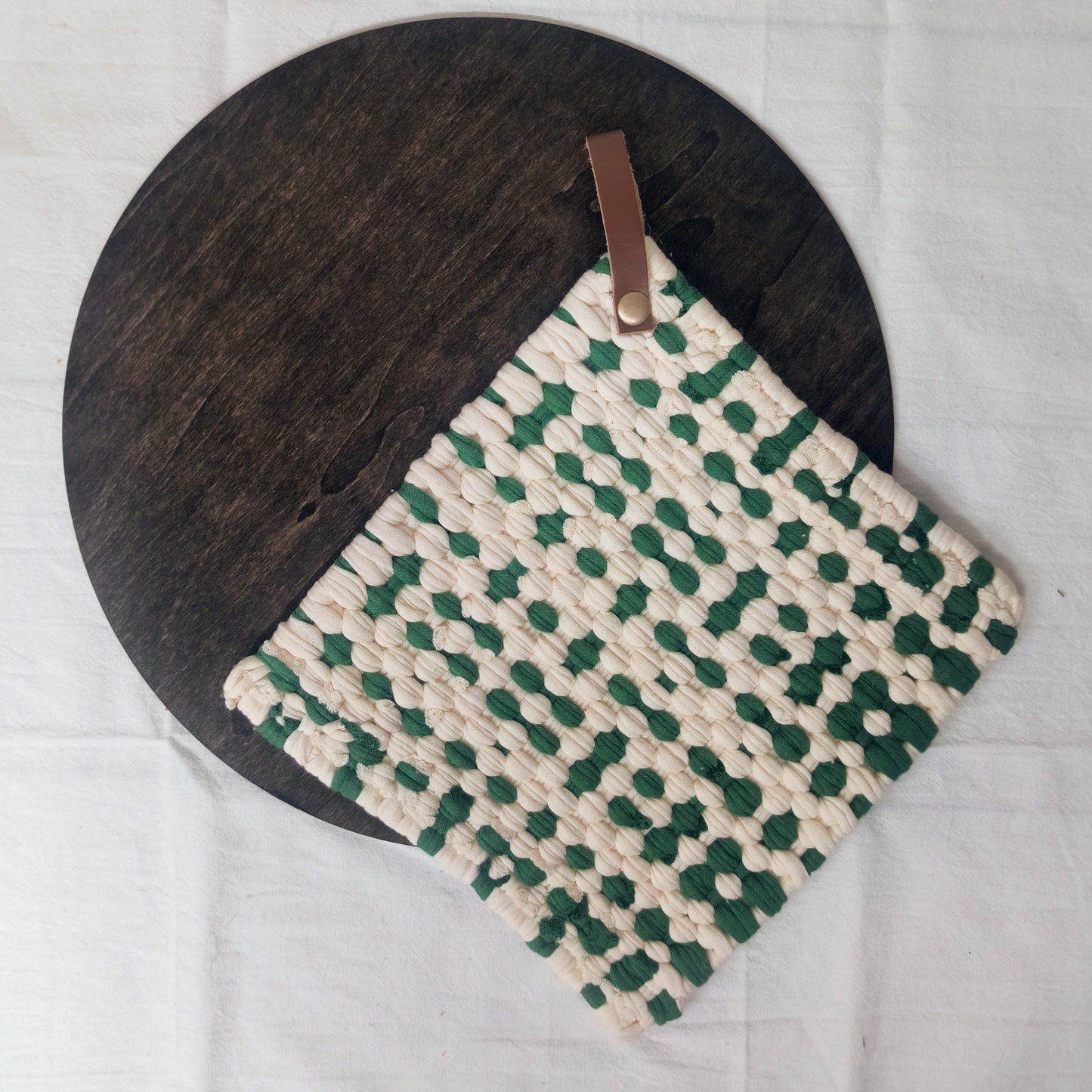 Red & Green Woven Cotton Pot Holder, Assorted