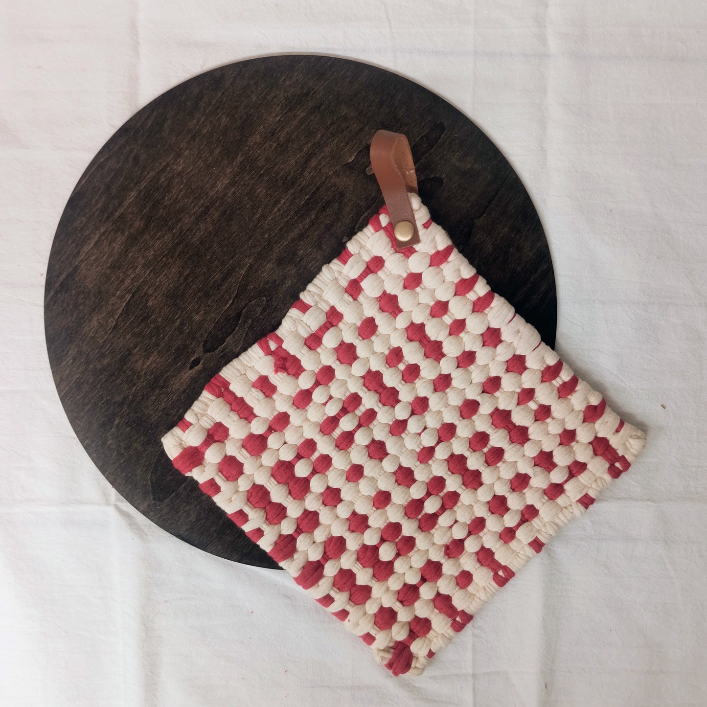 Red & Green Woven Cotton Pot Holder, Assorted