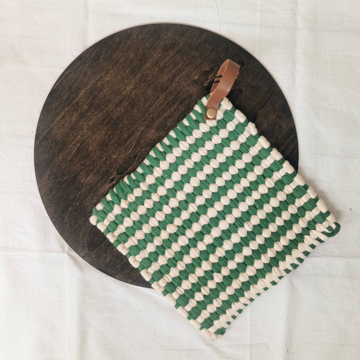 Red & Green Woven Cotton Pot Holder, Assorted