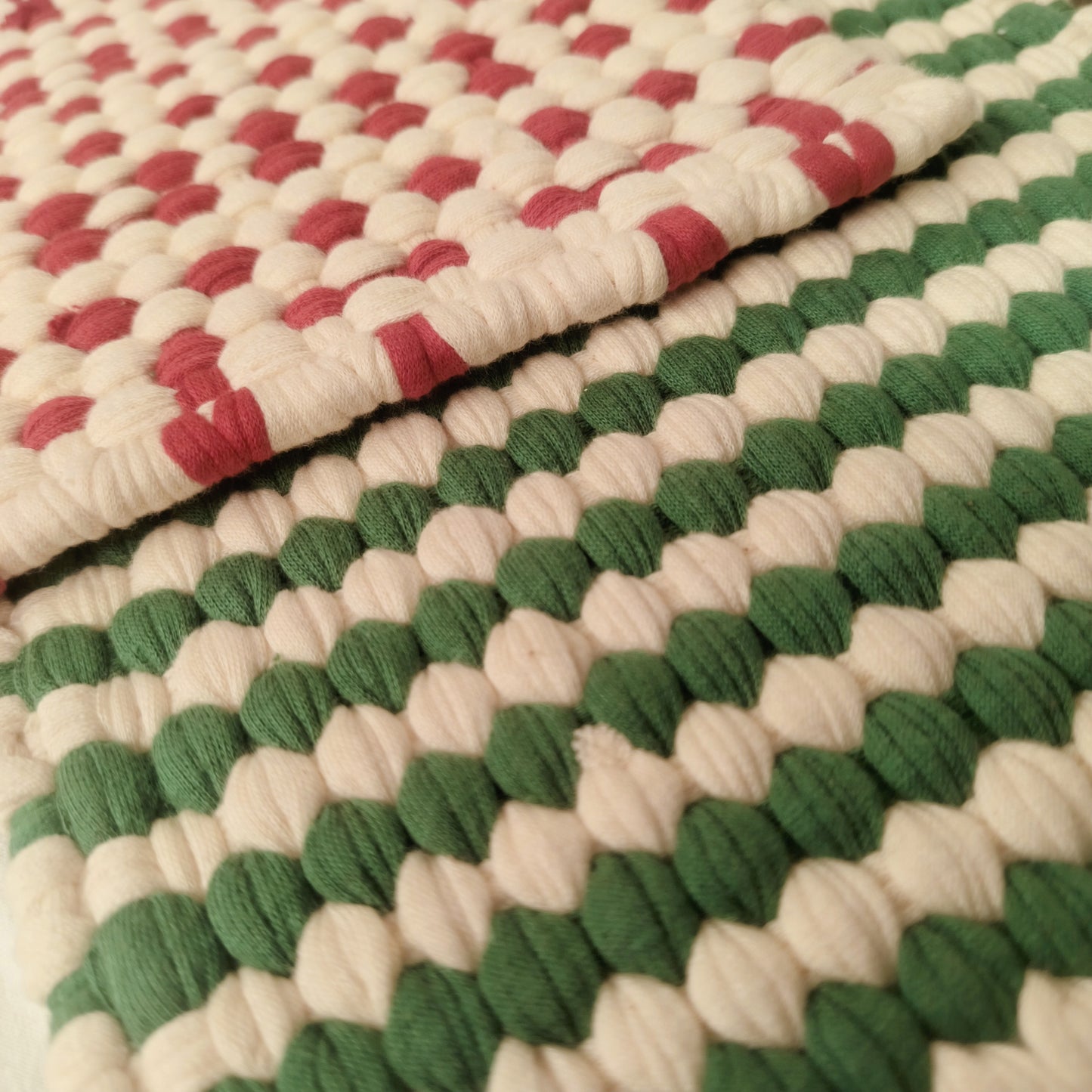 Red & Green Woven Cotton Pot Holder, Assorted
