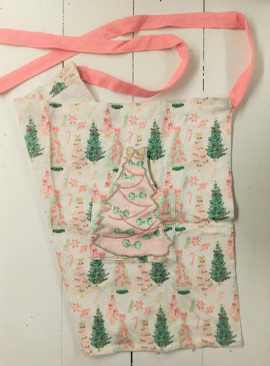 Child's Christmas Apron w/ Chef Hat & Oven Mitt