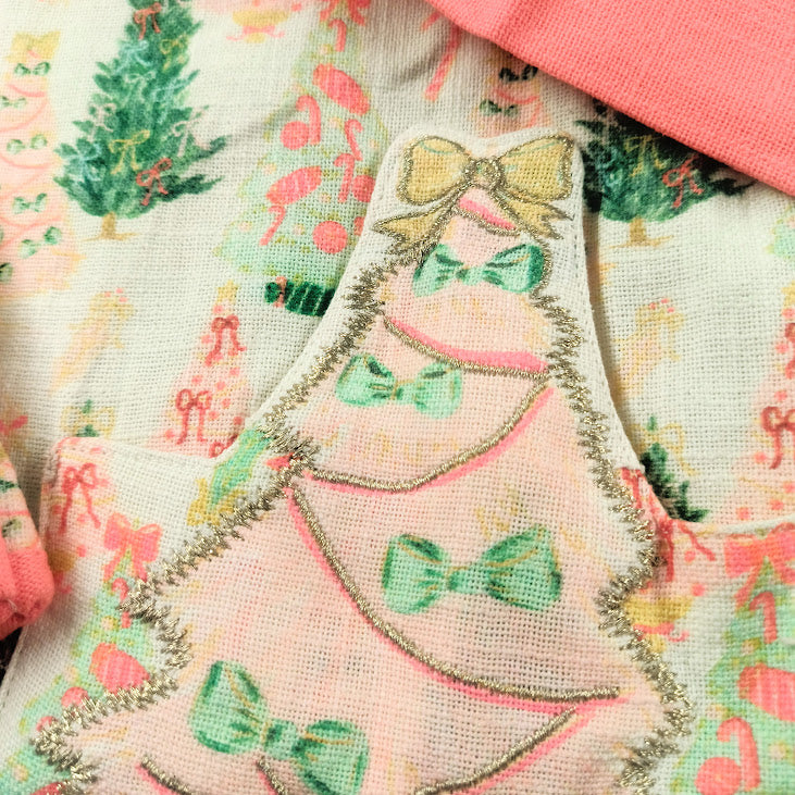 Child's Christmas Apron w/ Chef Hat & Oven Mitt