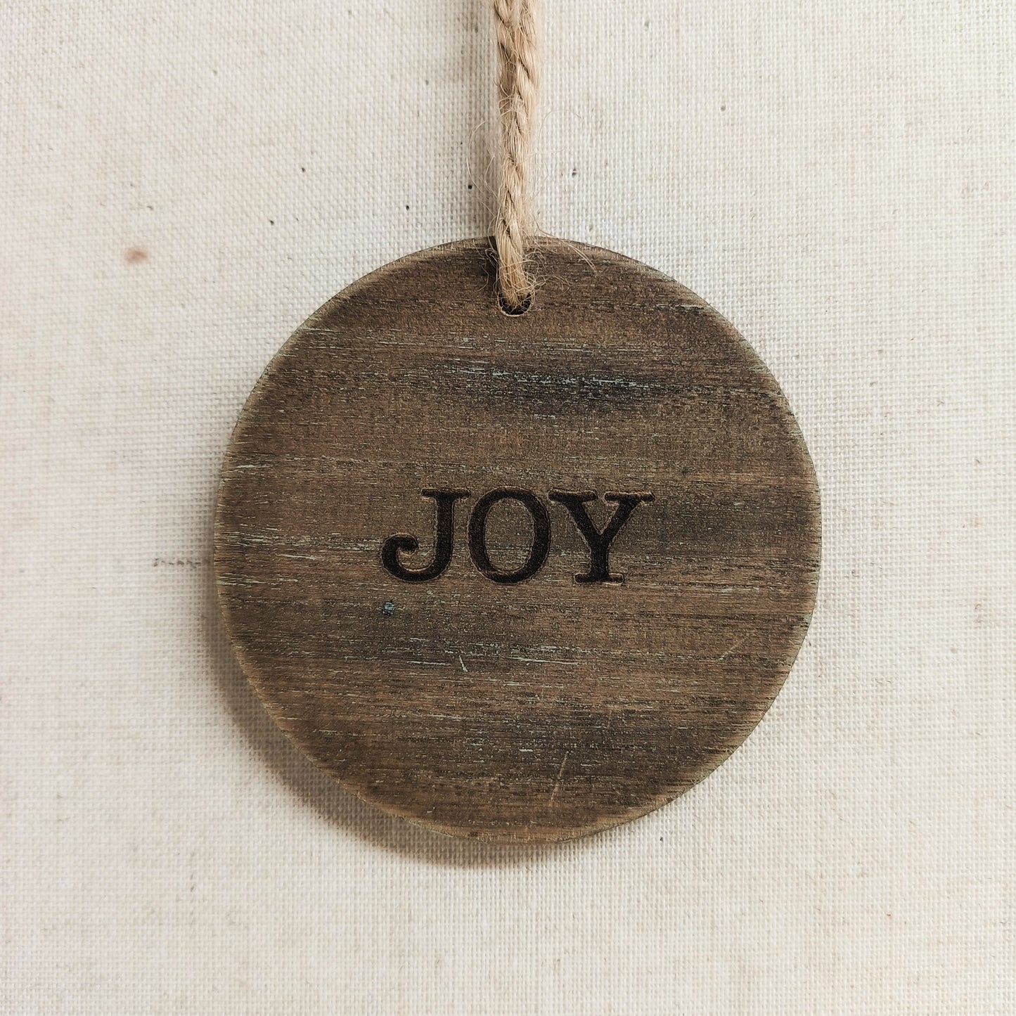 Joy Burned Ornament