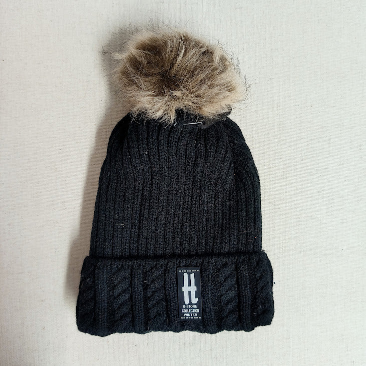 Children's Fleece Lined Pom Pom Beanie