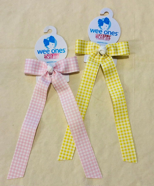 Small Long Tail Gingham Bows