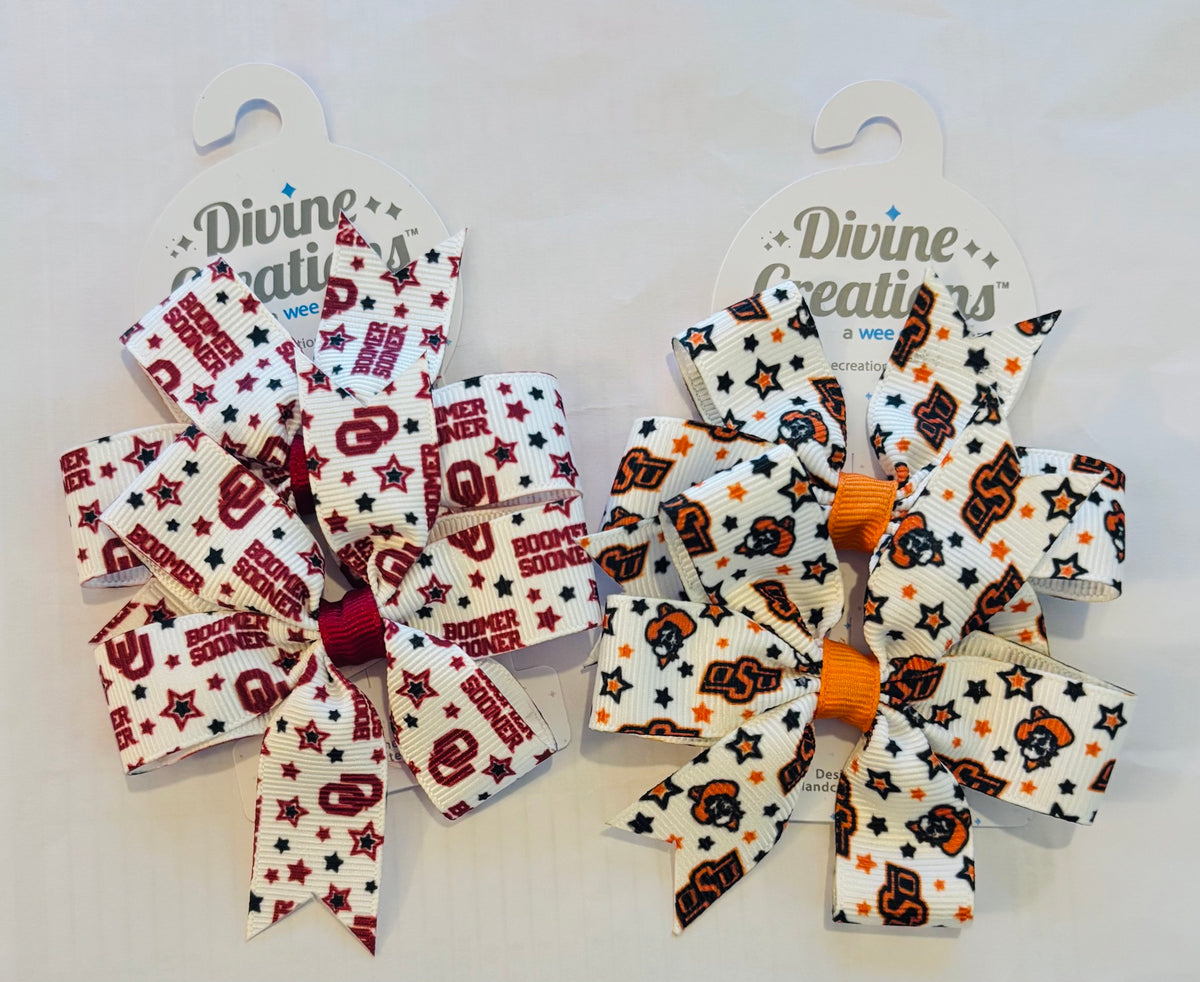 Mini Star Print Circle Bow Pair