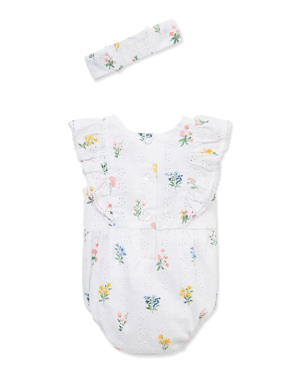 Eyelet Floral Woven Bubble & Headband