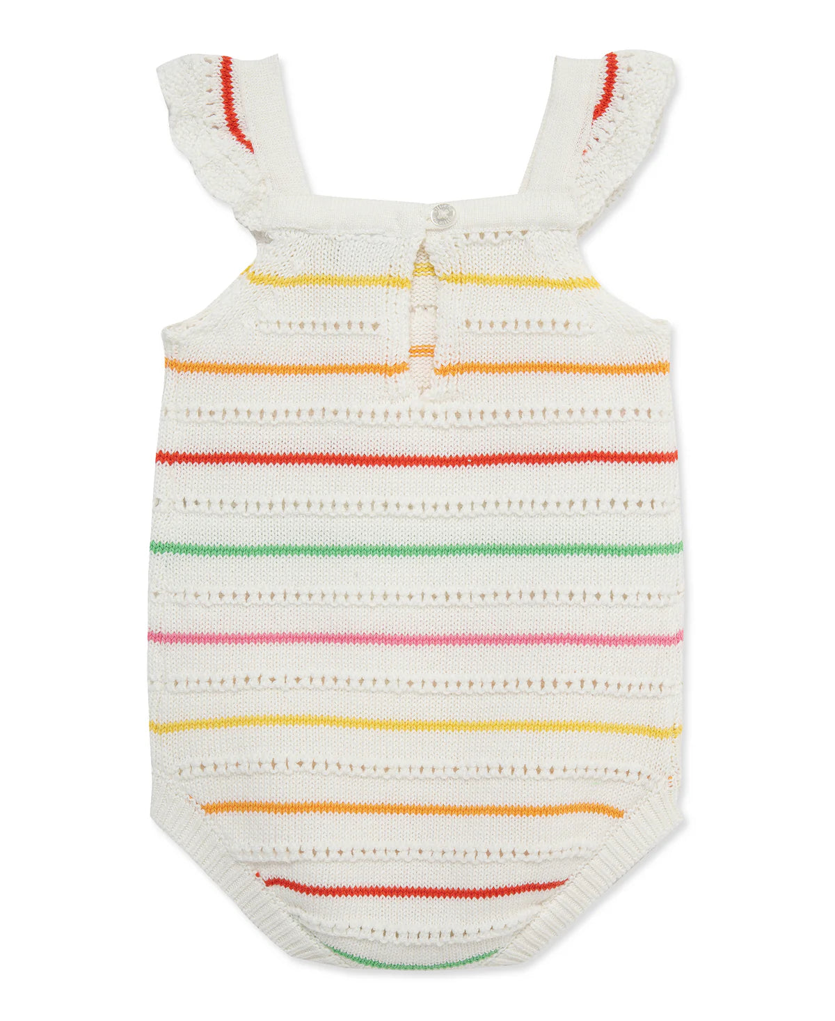 Thin Striped Pointelle Knit Bubble