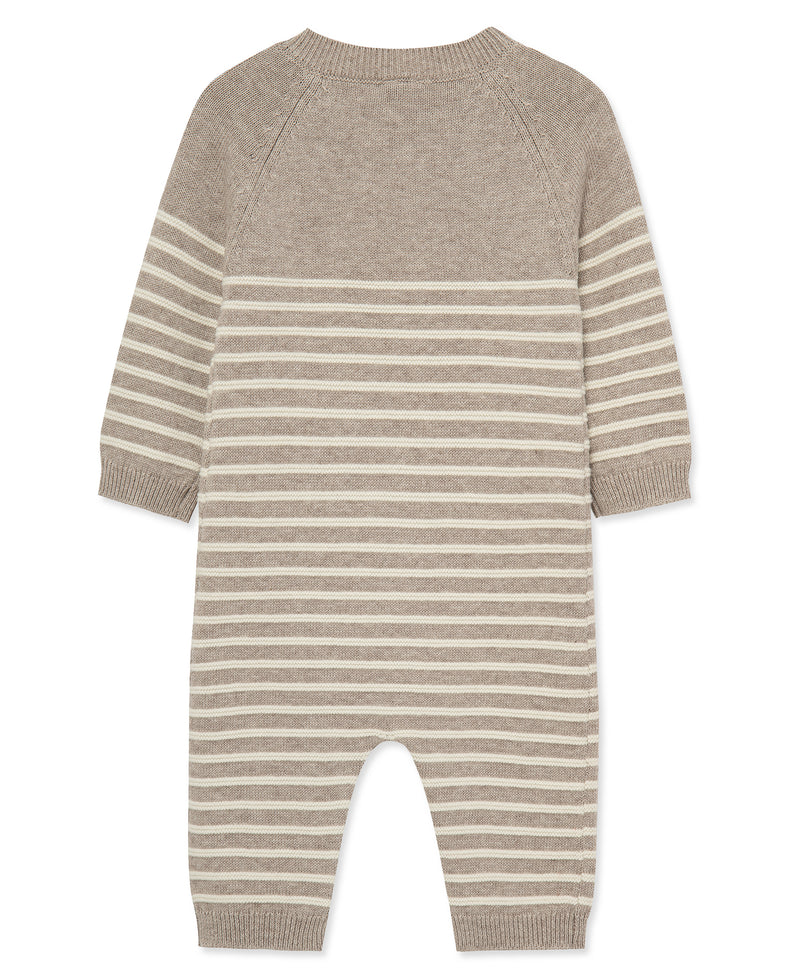 Placed Stripe Sweater Coverall (3M-9M)