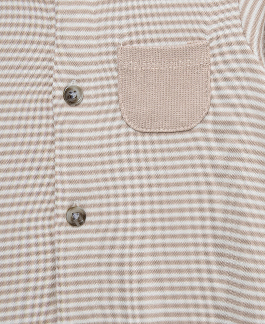 Taupe Striped Coverall & Hat