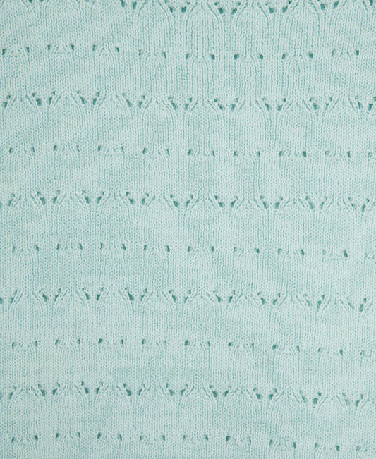 Aqua Pointelle Knit Romper