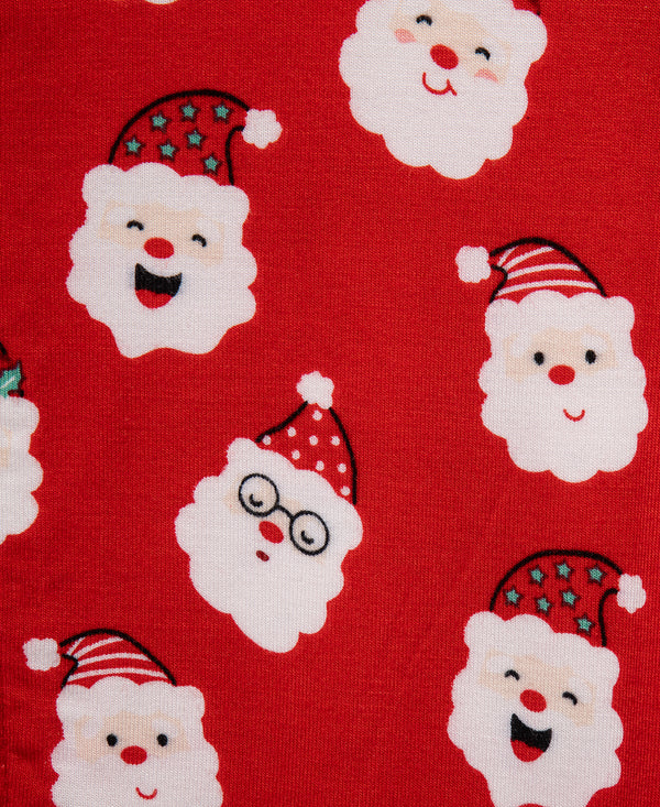 Santa Non-Slip Zip Front Footie & Hat