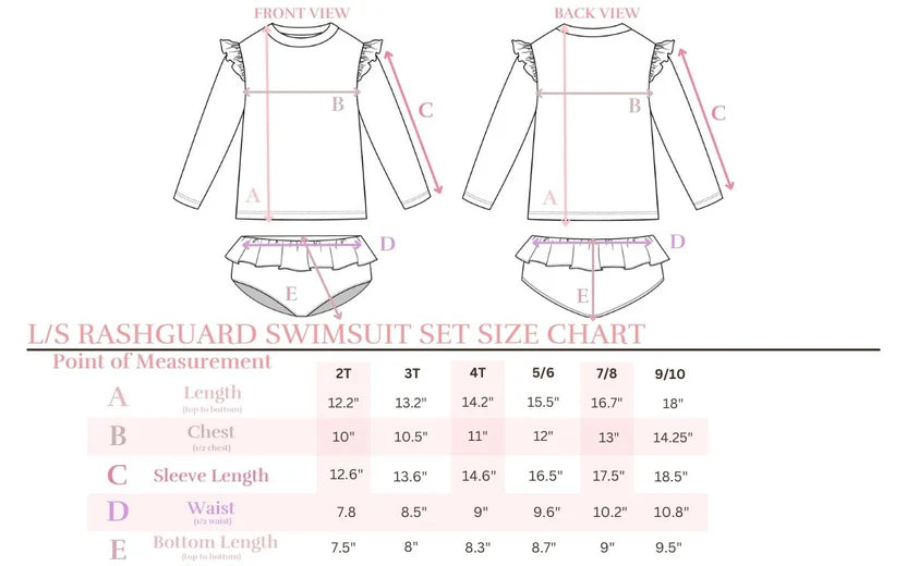 Tropical Punch L/S Flutter Rashguard Swimsuit Set