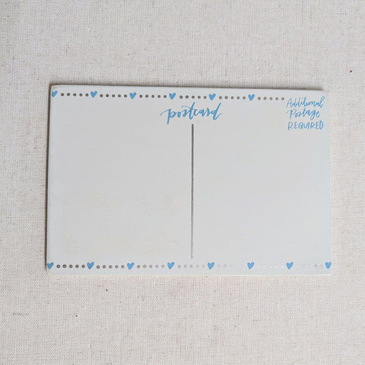 Wooden Postcard - "Hello Little One" Blue