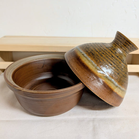 Stoneware Baker Bowl with Serving Bowl Lid, Reactive Glaze