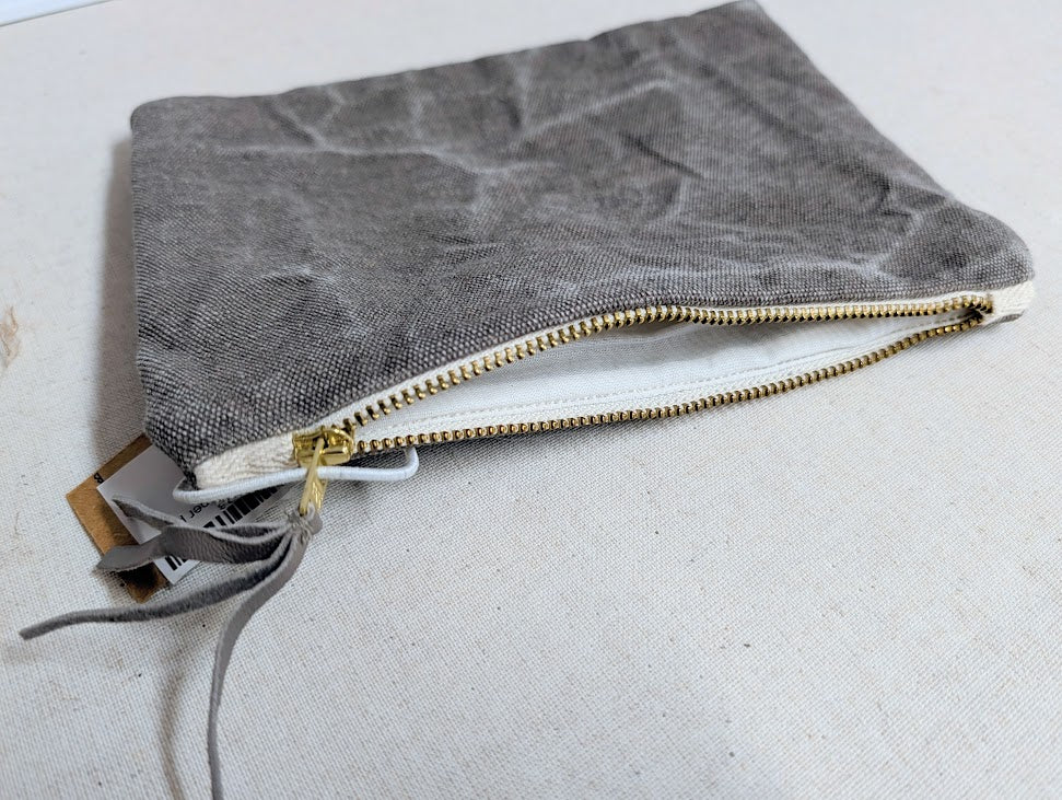 Stonewashed Zipper Pouch
