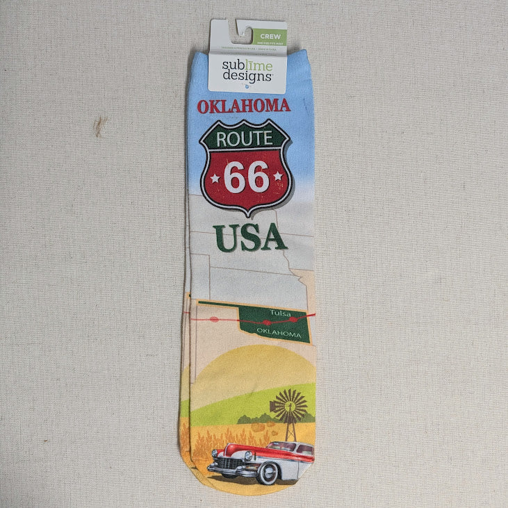 OK Route 66 Crew Socks