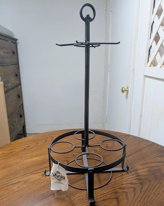 Black Wine Rack w/ Glass Holder