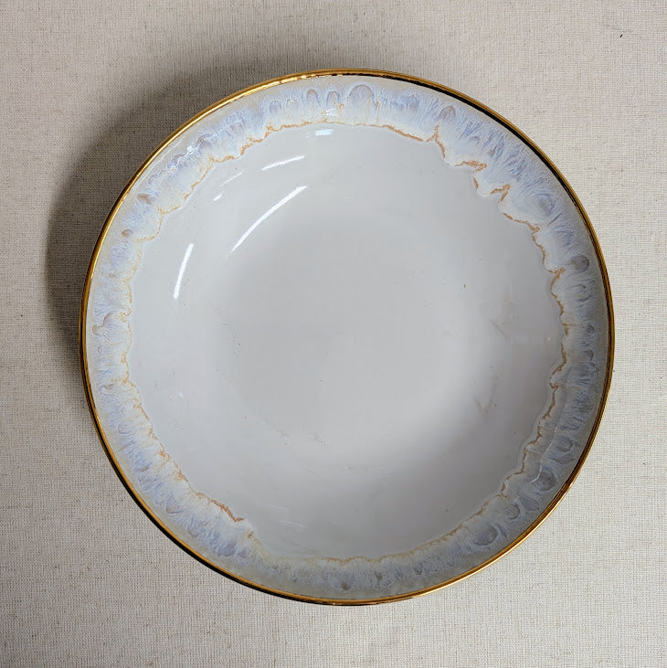 Soup/Pasta Bowl White & Gold