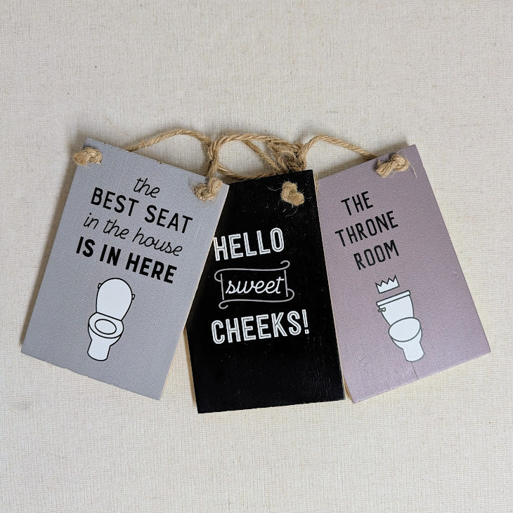 Potty Humor Bathroom Decor-Set of 3