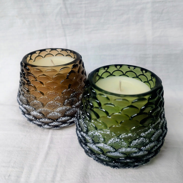 Glass Pinecone 2.5oz Tealight Candle