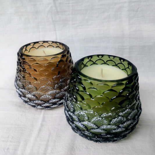 Glass Pinecone 2.5oz Tealight Candle