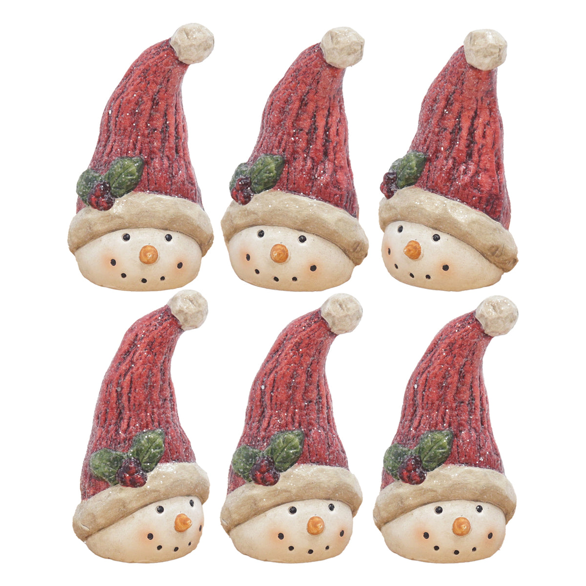 Snowman heads with Stocking Caps