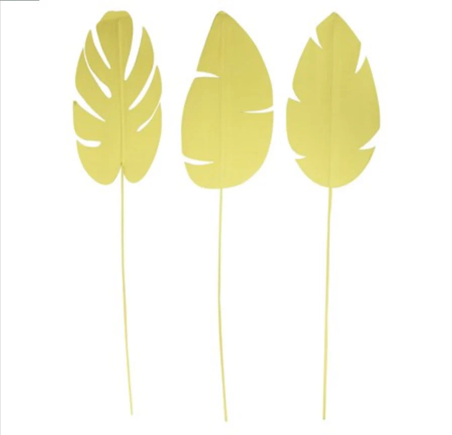 24" Apple Green Paper and Wire Leaf Pick