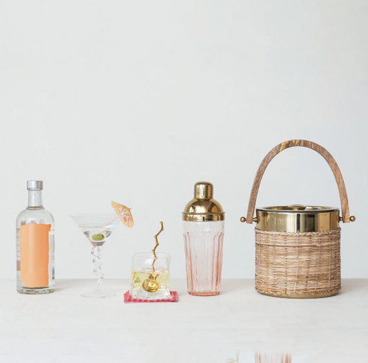 20oz Glass Cocktail Shaker Pink/Gold