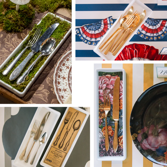Porcelain Flatware Tray