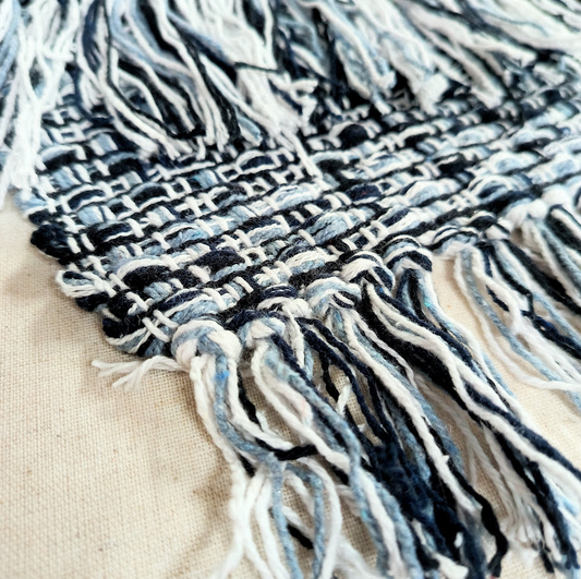 Blue & Gray Woven Table Runner
