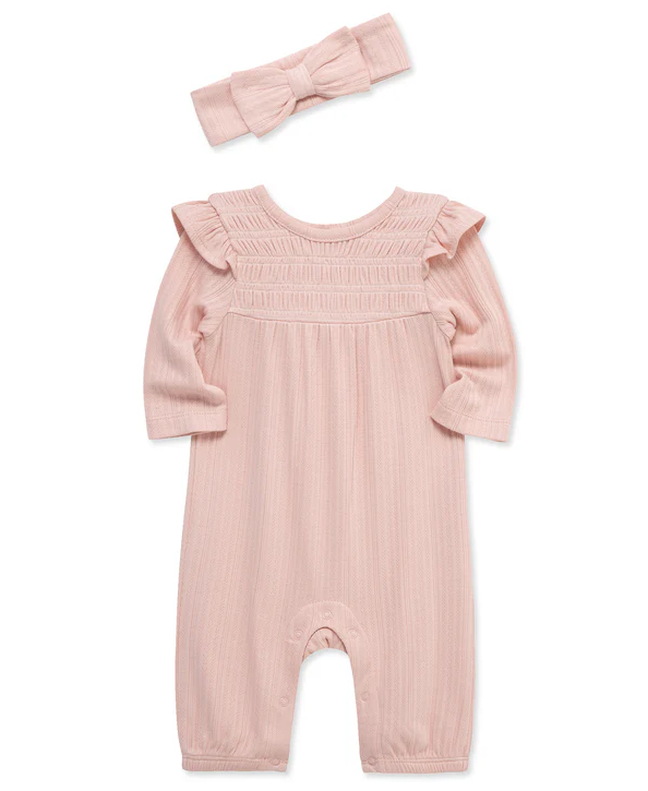 Pink Jumpsuit & Headband Set
