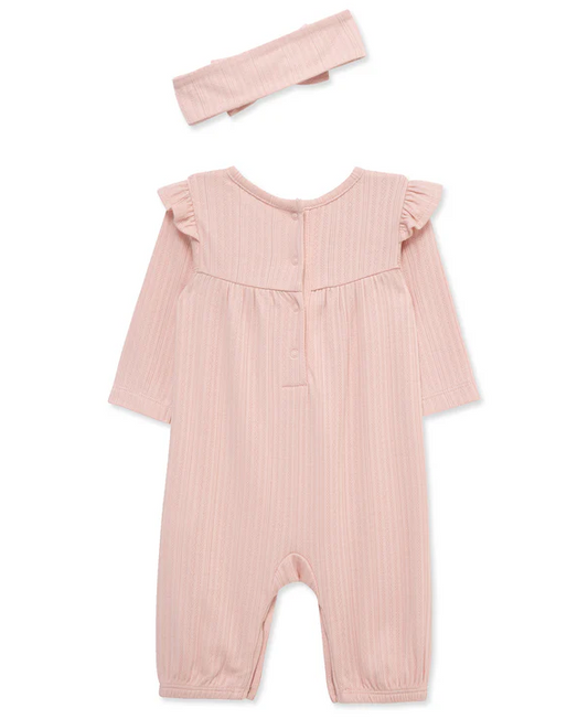 Pink Jumpsuit & Headband Set
