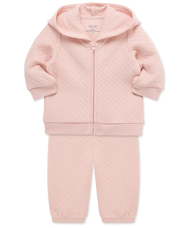 Pink Quilted Hoodie Set
