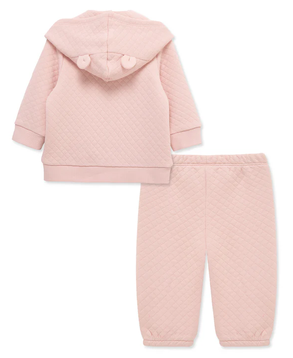 Pink Quilted Hoodie Set