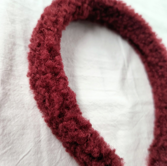 Cranberry Sherpa Covered Headband
