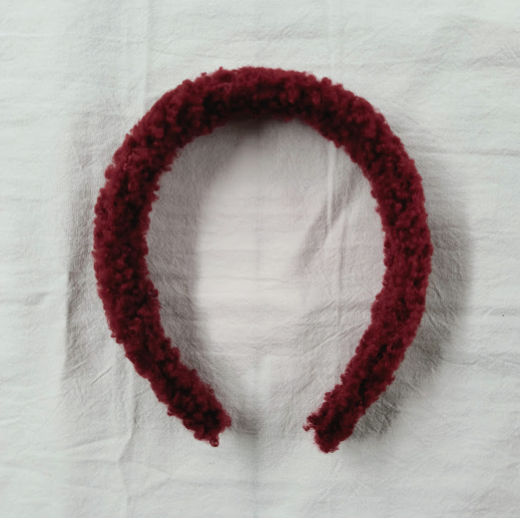 Cranberry Sherpa Covered Headband