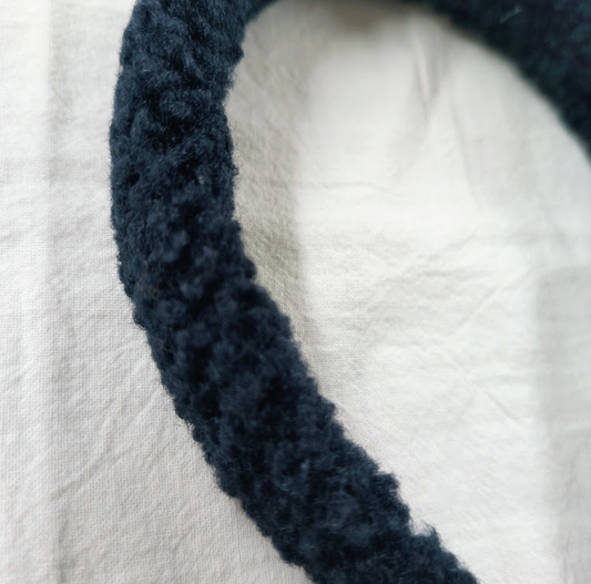 Navy Sherpa Covered Headband