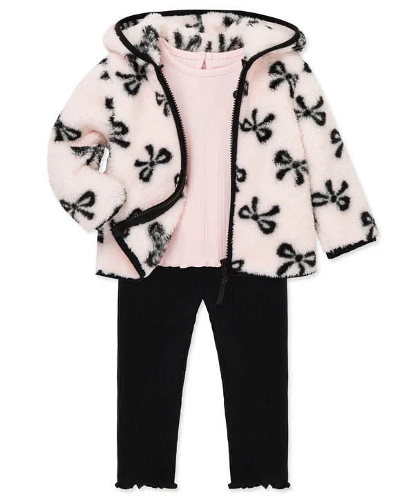 3pc Sherpa Bow Jacket set